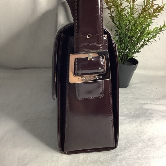 🛍️ELEGANT🌟YSL YVES SAINT LAURENT Patent Leather Handbag/VINTAGE - Picture 3 of 16